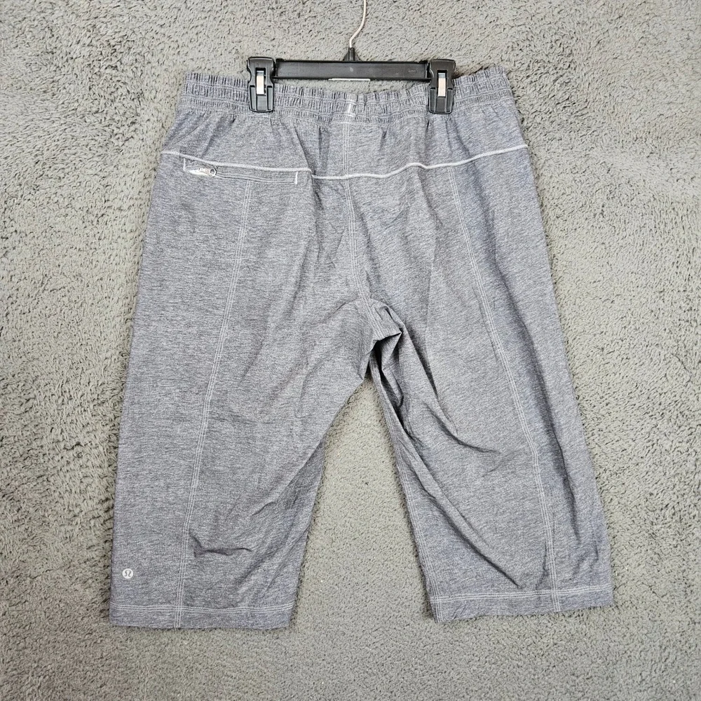 Lululemon Athletica Women 10 Gray Heathered Recycled Polyester Spandex Crops